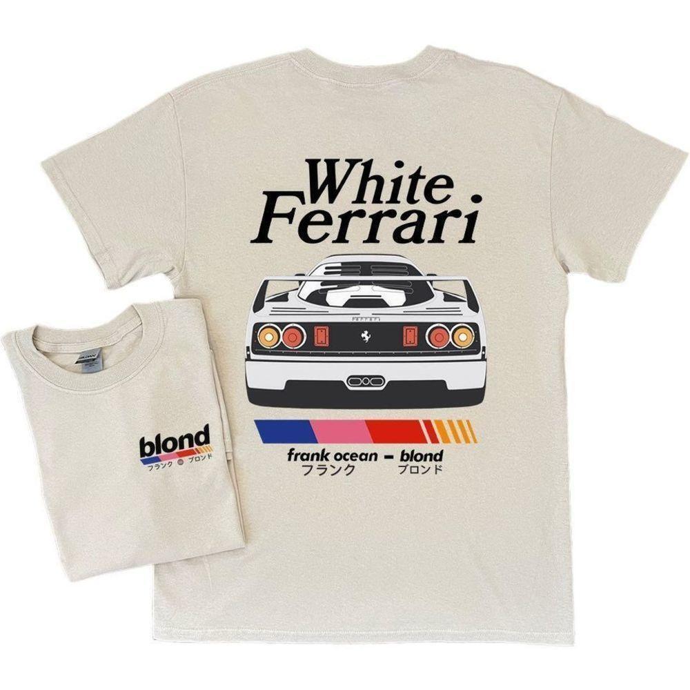 Frank Ocean Blond White Ferrari Short Sleeve 2 Sided Retro Tee TShirt
